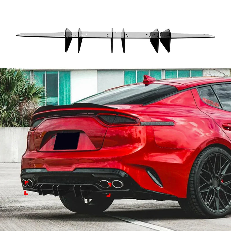 Lame de Diffuseur Arrière Kia Stinger 2018-2021 ABS Noir