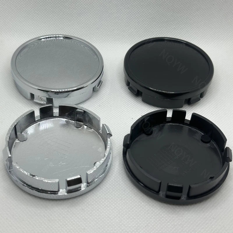 Cache-Moyeux Universels Vierges 64 mm Chromé ou Noir Lot de 4