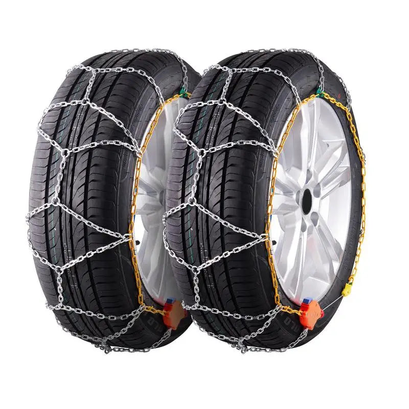 Chaînes à Neige Voiture Acier Manganèse Kit 2 Pièces 14 à 19 Pouces