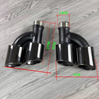 Embouts d'Échappement Audi A4 A5 B9 2017-2024 Double Sortie Noir Brillant
