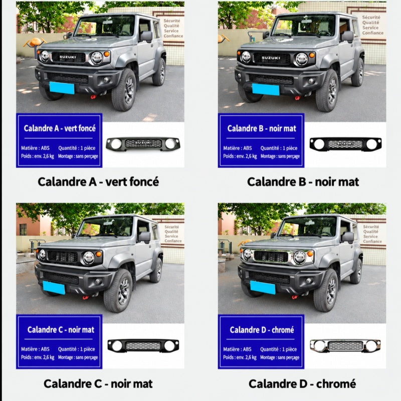 Calandre Avant Suzuki Jimny JB64 JB74 en ABS Style Tout-Terrain Grille en Maille 4 Modèles A B C D