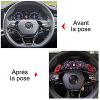 Palettes au Volant Skoda Octavia MK4 Enyaq Karoq Kodiaq Aluminium Grand Format