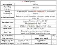 ANENG BT175 12V 24V Car Battery Tester 50-1999 CCA