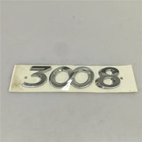 Logo Peugeot 3008 Chrome, Emblème de Coffre Chiffres en Relief