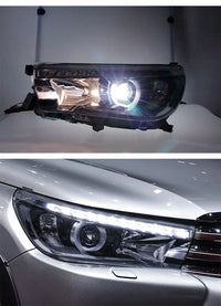Phares LED Toyota Hilux Revo 2015-2020 Double Lentille Angel Eye Clignotant Dynamique