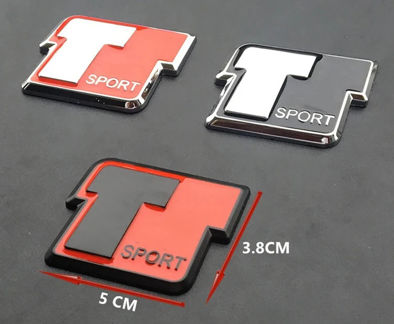 Emblème T Sport Métal Toyota Coffre Autocollant Yaris Corolla Prius RAV4 Hilux Camry Supra