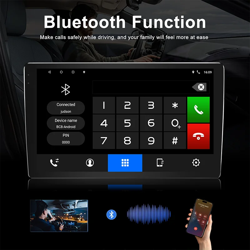 Autoradio Android 10 Pouces Jeep Wrangler JK 2007-2016 CarPlay et Android Auto Sans Fil GPS
