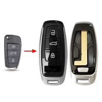 Coque de Clé Audi KEYECU Modifiée pour Télécommande Intelligente 3 Touches A1 A3 A4 A6 A8 Q2 Q3 Q5 Q7 TT RS3 RS5