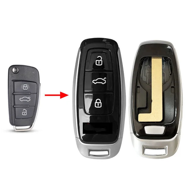 Coque de Clé Audi KEYECU Modifiée pour Télécommande Intelligente 3 Touches A1 A3 A4 A6 A8 Q2 Q3 Q5 Q7 TT RS3 RS5