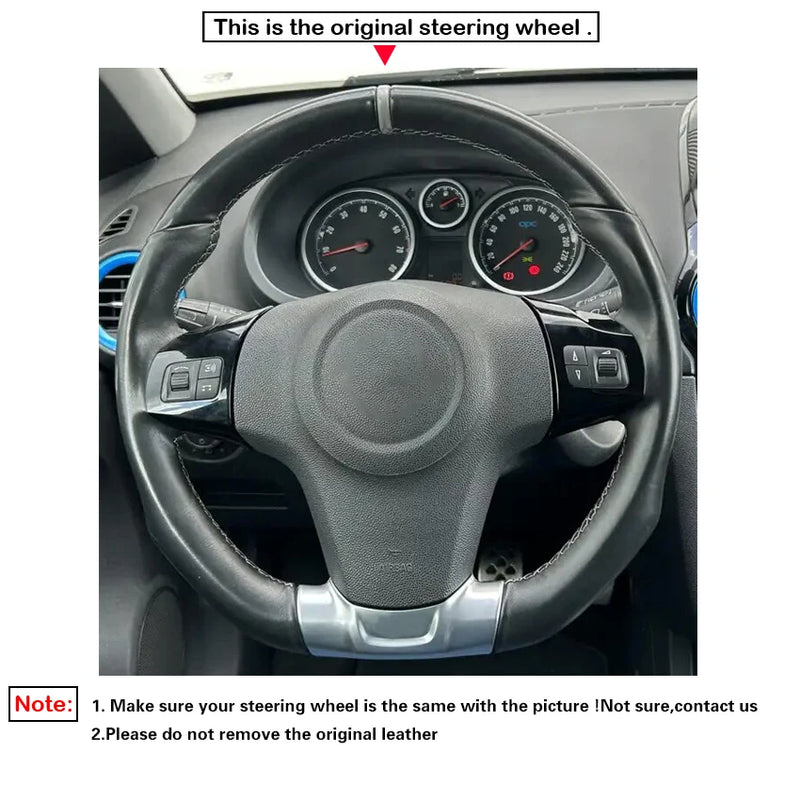 Housse de Volant à Coudre Opel Corsa OPC VXR Vauxhall Corsa VXR 2006-2015 Cuir ou Simili Cuir Noir