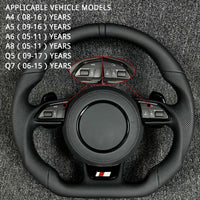 Volant Sport Fond Plat Audi A3 A4 A6 Q5 — gros plan
