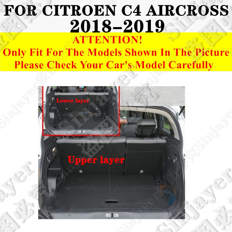 Tapis de Coffre Citroën C4 C-Quatre Picasso Aircross C5 Aircross C5 X C6 C3-XR C-Elysée Sur Mesure Doublure Arrière