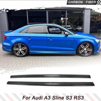 Bas de Caisse Carbone Audi A3 8V Berline S Line et S3 2014-2019, Jupes Latérales 2 Pièces