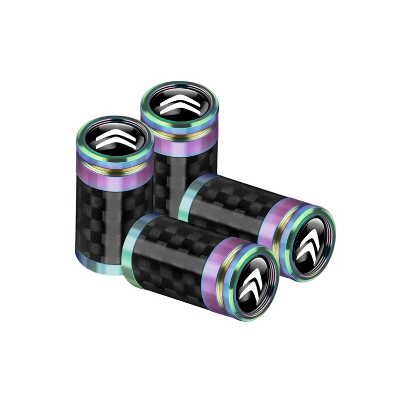 Bouchons de valve Citroën fibre de carbone multicolore