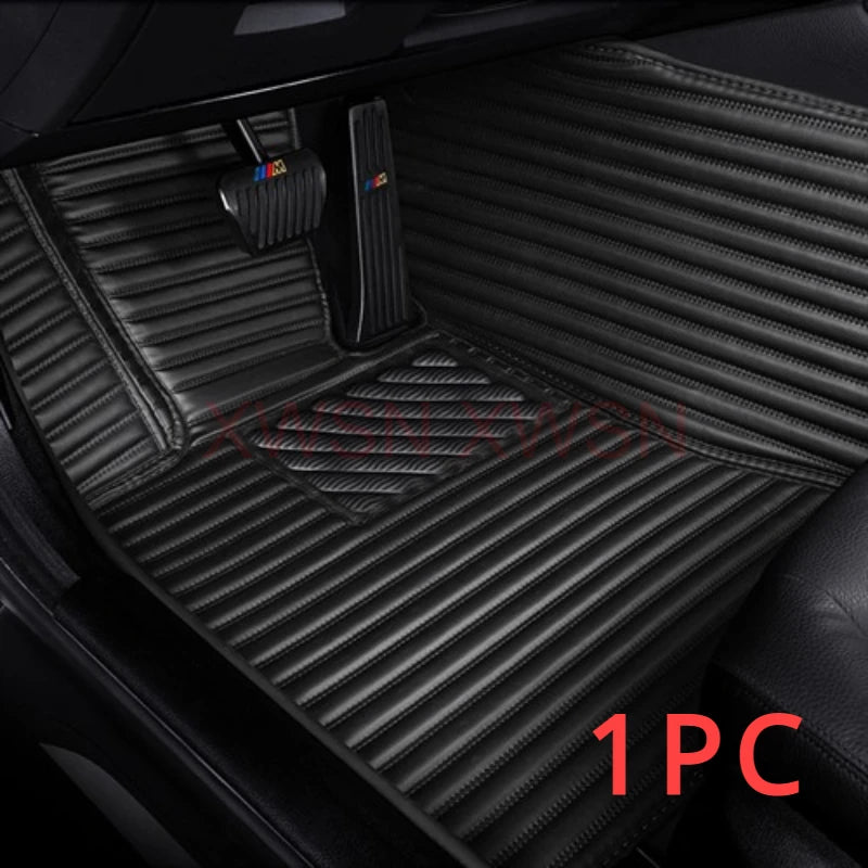 Tapis de Sol Cuir PU Rayé 5D Sur Mesure Volvo XC40 V60 V90 2016-2023 5 Places ou 1 Pièce