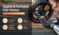 Gonfleur de Pneus Électrique Portable Carsun Rechargeable avec Écran Numérique pour Voiture, Vélo et Ballon