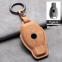 Étui de Protection Clé Mercedes Classe A B C E CLA GLC GLK W204 W205 W212 Cuir Velours