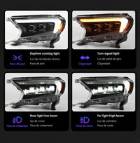 Phares LED Ford Ranger T7 2016-2021 Everest Paire Avant Éclairage de Jour DRL