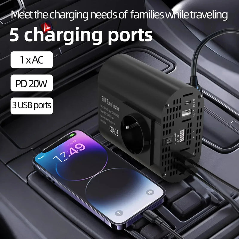 Convertisseur 12V 220V Voiture Allume-Cigare 400 W 500 W USB