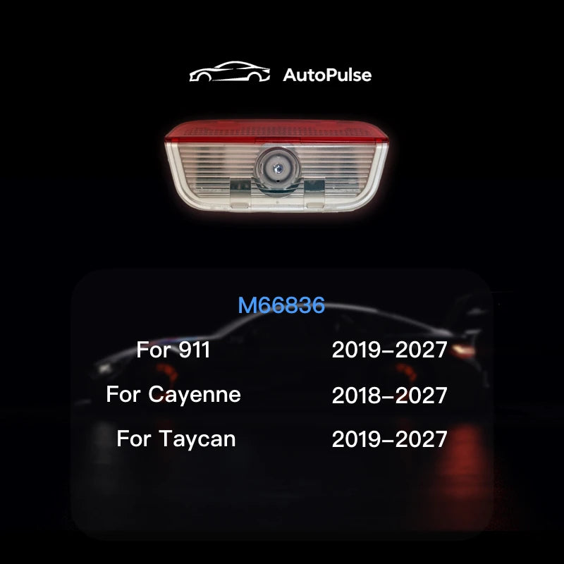 Projecteur Porte Porsche 911, Cayenne, Panamera, Macan, Boxster, Cayman, Lot de 2, 7 Motifs