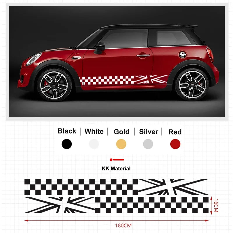 Autocollant Bande Latérale MINI Cooper Clubman F54 F55 F60 — vue de trois quarts