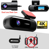 Dashcam 4 Canaux 4K WiFi Avant Arrière Intérieur