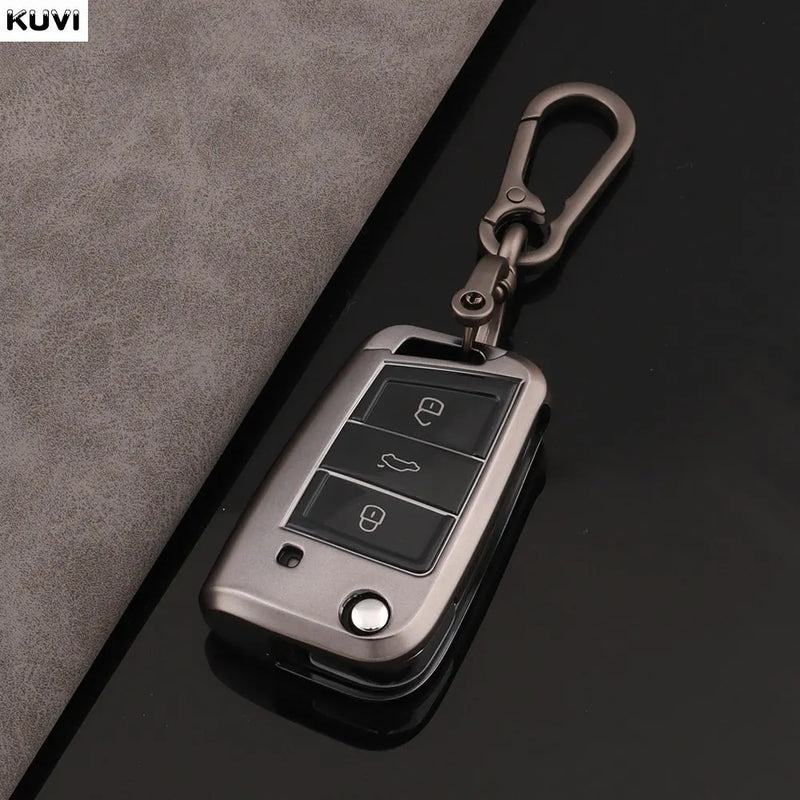 Étui de Protection Clé Volkswagen Polo Golf 7 Tiguan Skoda Octavia Kodiaq Karoq Seat Ateca Gris