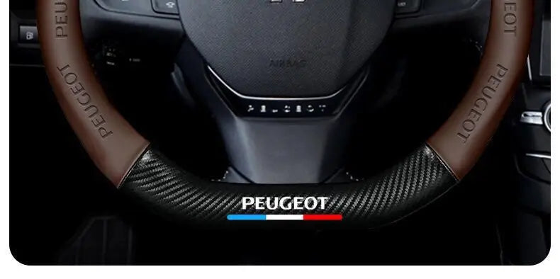 Couvre Volant Peugeot Cuir Nappa Enfilable 38 cm Rond ou Méplat