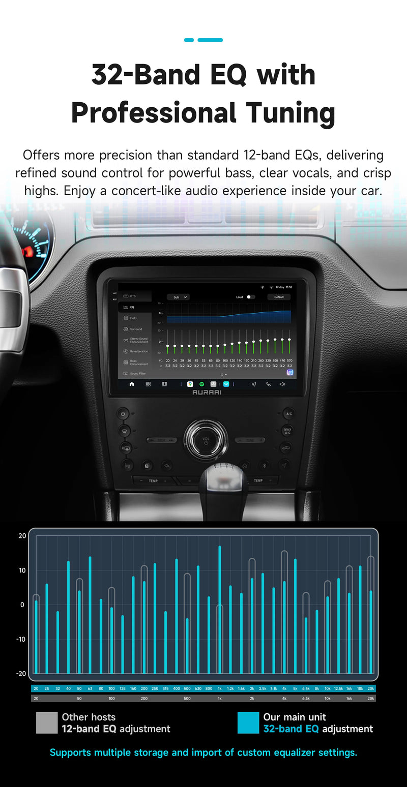 Autoradio Android Ford Mustang 2010-2014 Écran 2K CarPlay Sans Fil Caméra ADAS 360 GPS
