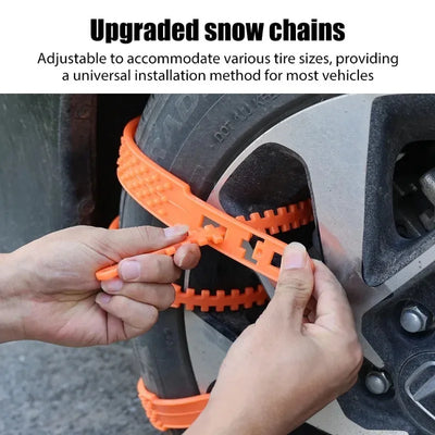 Chaînes à Neige Voiture Sangles Larges Noir Orange