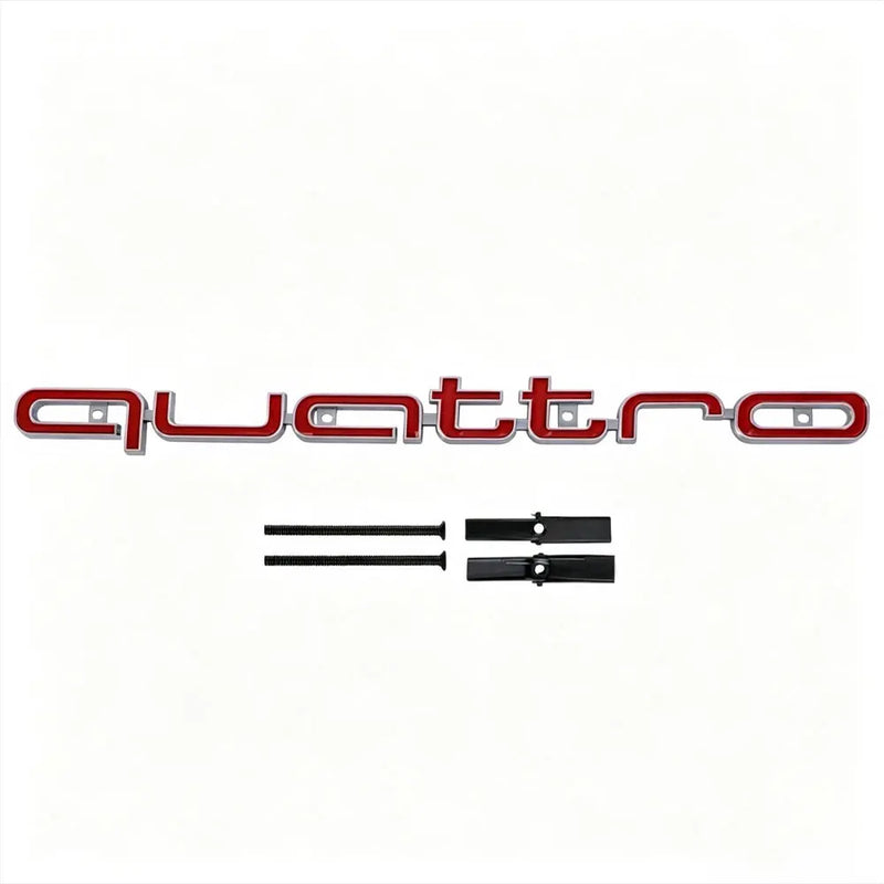 Logo Quattro Audi 42 cm pour Calandre en ABS, 4 Finitions, A3 A4 A5 A6 A7 A8 Q3 Q5 Q7 RS