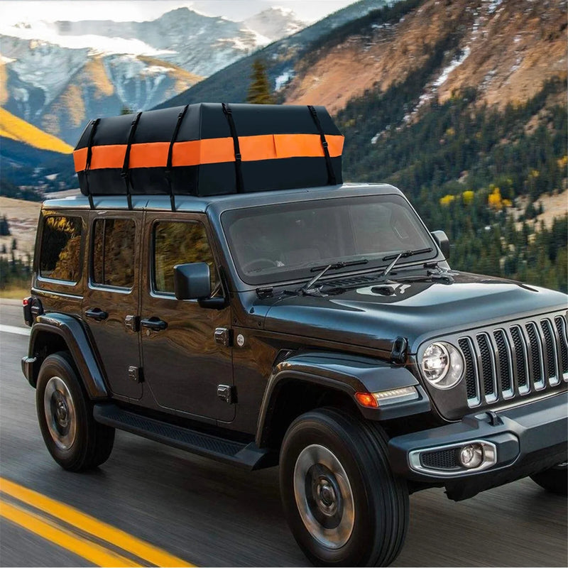 Sac de Toit Pliable 600 L Étanche avec Serrure à Combinaison et Fond Antidérapant pour Voiture et SUV