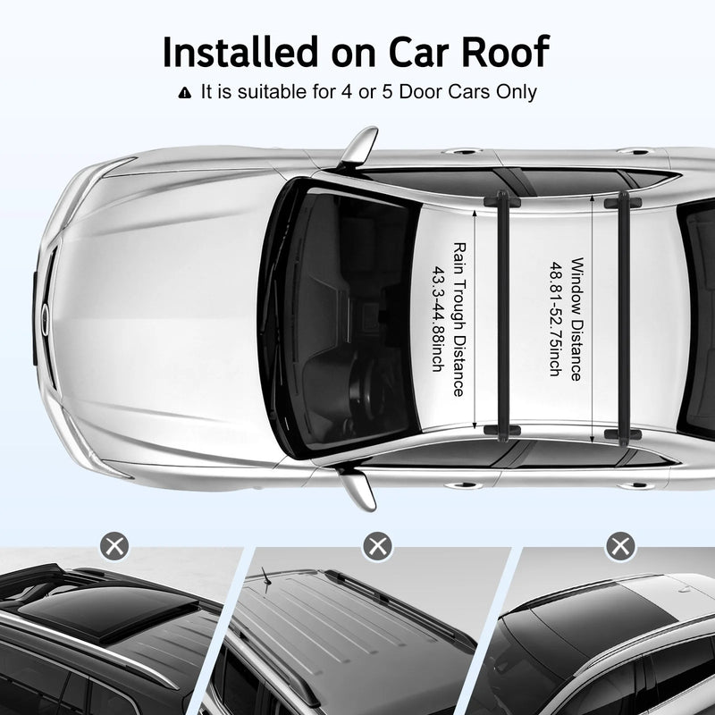 Bymaocar Aluminum Roof Bars 100 cm Anti-Theft