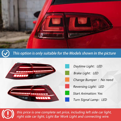 Feux Arrière LED Volkswagen Golf 7 7.5 2013-2021