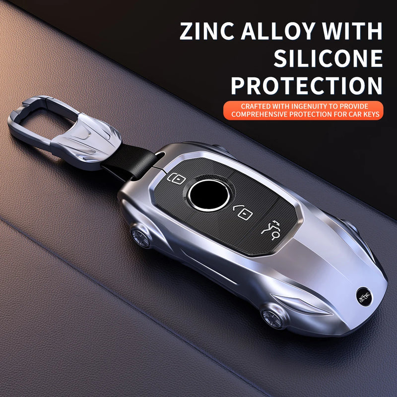 Coque de Protection Clé Mercedes Classe A B C E S W204 W205 W210 W212 W213 W176 W463 GLC GLB GLE AMG Alliage de Zinc Style Supercar