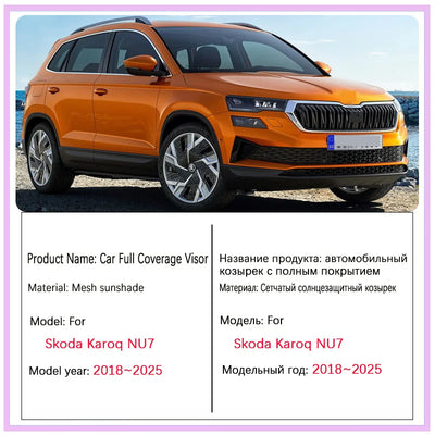 Pare-Soleil Magnétique en Maille Skoda Karoq NU7 2018-2025