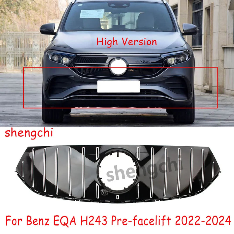 Calandre Mercedes EQA H243 2022-2026 Style GT à Barres Verticales Argent, Avant ou Après Restylage
