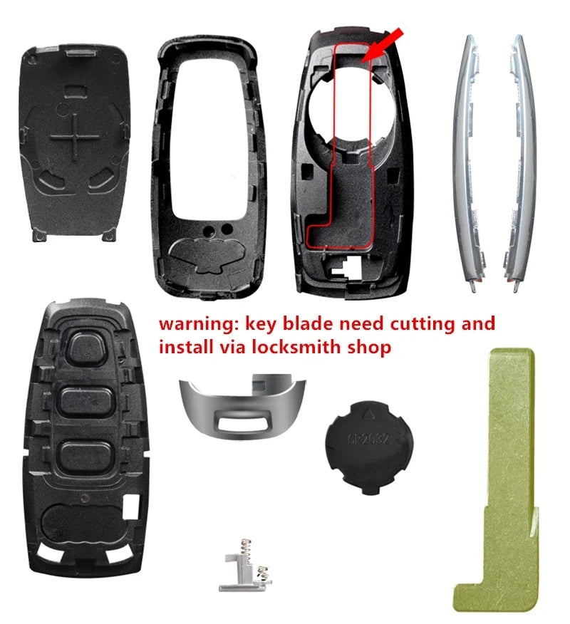 Coque de Clé Audi KEYECU Modifiée pour Télécommande Intelligente 3 Touches A1 A3 A4 A6 A8 Q2 Q3 Q5 Q7 TT RS3 RS5