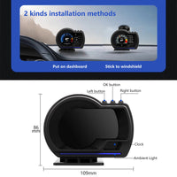 Affichage Tête Haute OBD2 GPS Voiture Écran LCD