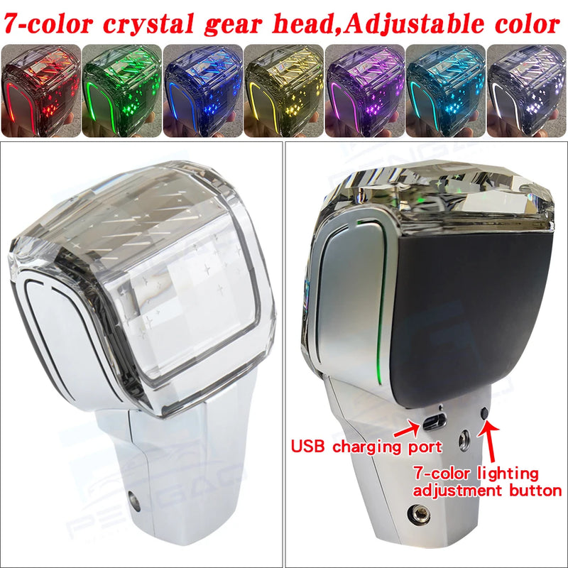 Pommeau de Vitesse Peugeot Cristal LED 7 Couleurs pour Boîte Automatique 206 207 307 308 3008 2008 RCZ