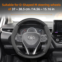 Couvre Volant Toyota Yaris, Corolla, C-HR, RAV4, Hilux, Aygo en Daim et Carbone, Tailles S, M et L