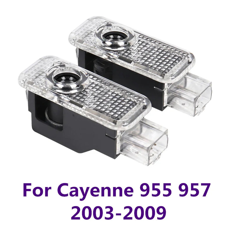 Projecteur de Portière LED Porsche Cayenne 955 957 2003-2009, Motif Cayenne ou Porsche, Paire
