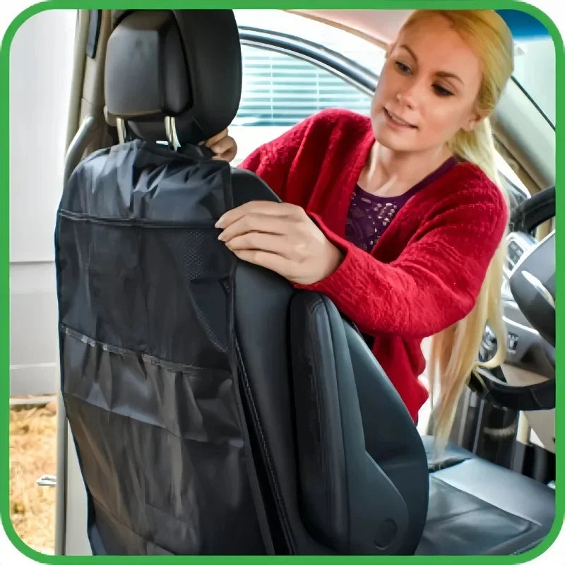 Car Seat Back Organizer Kick-Proof Protection 3 Pockets
