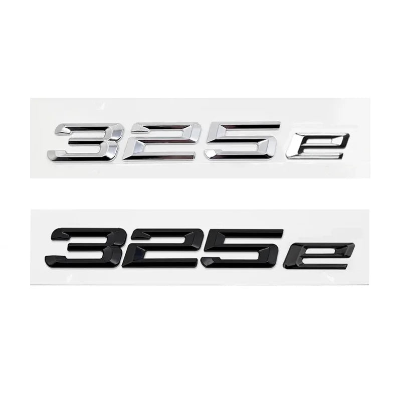 Emblème de Coffre BMW Lettres 316e, 318e, 320e, 330e, 530e, 740e, Noir Brillant ou Argent