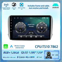 Autoradio CarPlay Peugeot 208 2008 2012-2018 Android Écran Tactile