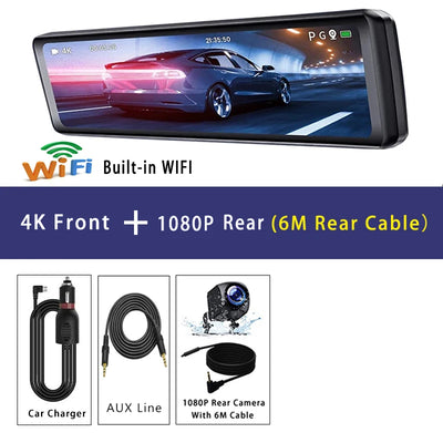 Dashcam Miroir 11,26 Pouces 4K IPS GPS