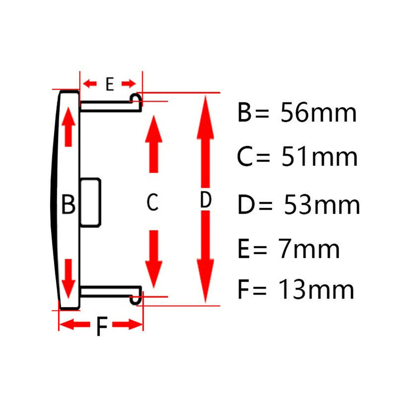 Cache-Moyeux Universels 56mm ABS Kit de 4 — vue arrière