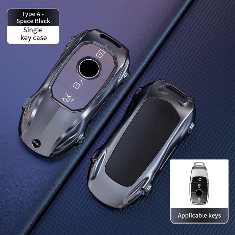 Coque de Protection Clé Mercedes Classe A B C E S W204 W205 W210 W212 W213 W176 W463 GLC GLB GLE AMG Alliage de Zinc Style Supercar