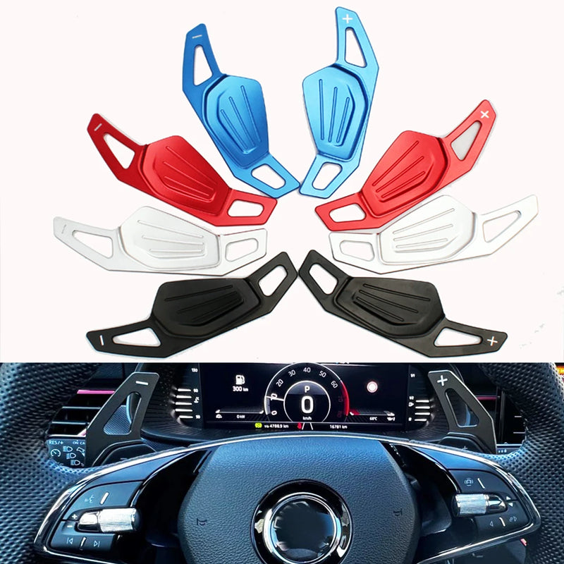 Palettes au Volant Skoda Octavia MK4 RS Enyaq Aluminium Anodisé