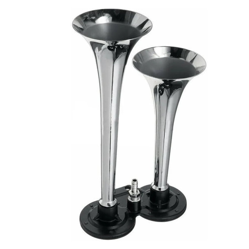 Klaxon Double Trompette Noir Compresseur 12V Voiture